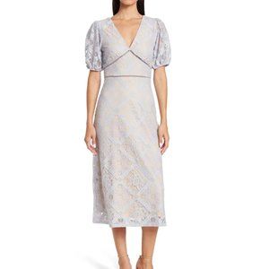 NSR Light Gray Lace Midi Dress
